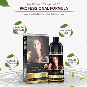 Herbishh Burgundy Red Hair Colour Shampoo packaging