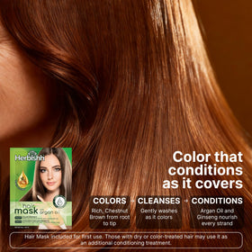 Herbishh Chestnut Brown Hair Colour Shampoo 500ml application demonstration