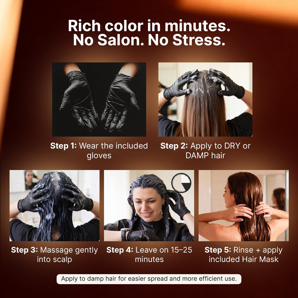 Herbishh Chestnut Brown Hair Colour Shampoo 500ml in a bathroom setting