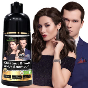 Herbishh Chestnut Brown Hair Dye Shampoo 200ml front view
