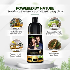 Herbishh Chestnut Brown Hair Dye Shampoo 200ml side view