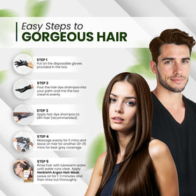Herbishh Chestnut Brown Hair Dye Shampoo 200ml with argan oil ingredients