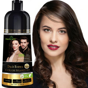 Herbishh Dark Brown Hair Dye Shampoo 200 ml front view