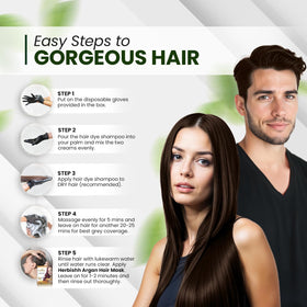 Herbishh Dark Brown Hair Dye Shampoo packaging details