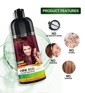 Herbishh Wine Red Hair Colour Shampoo 500ml back view