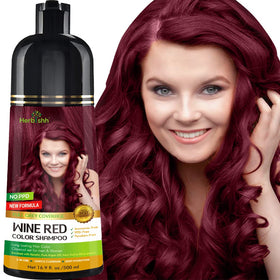 Herbishh Wine Red Hair Colour Shampoo 500ml front view