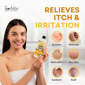 Herblov Eczema Body Wash back view showing ingredients list