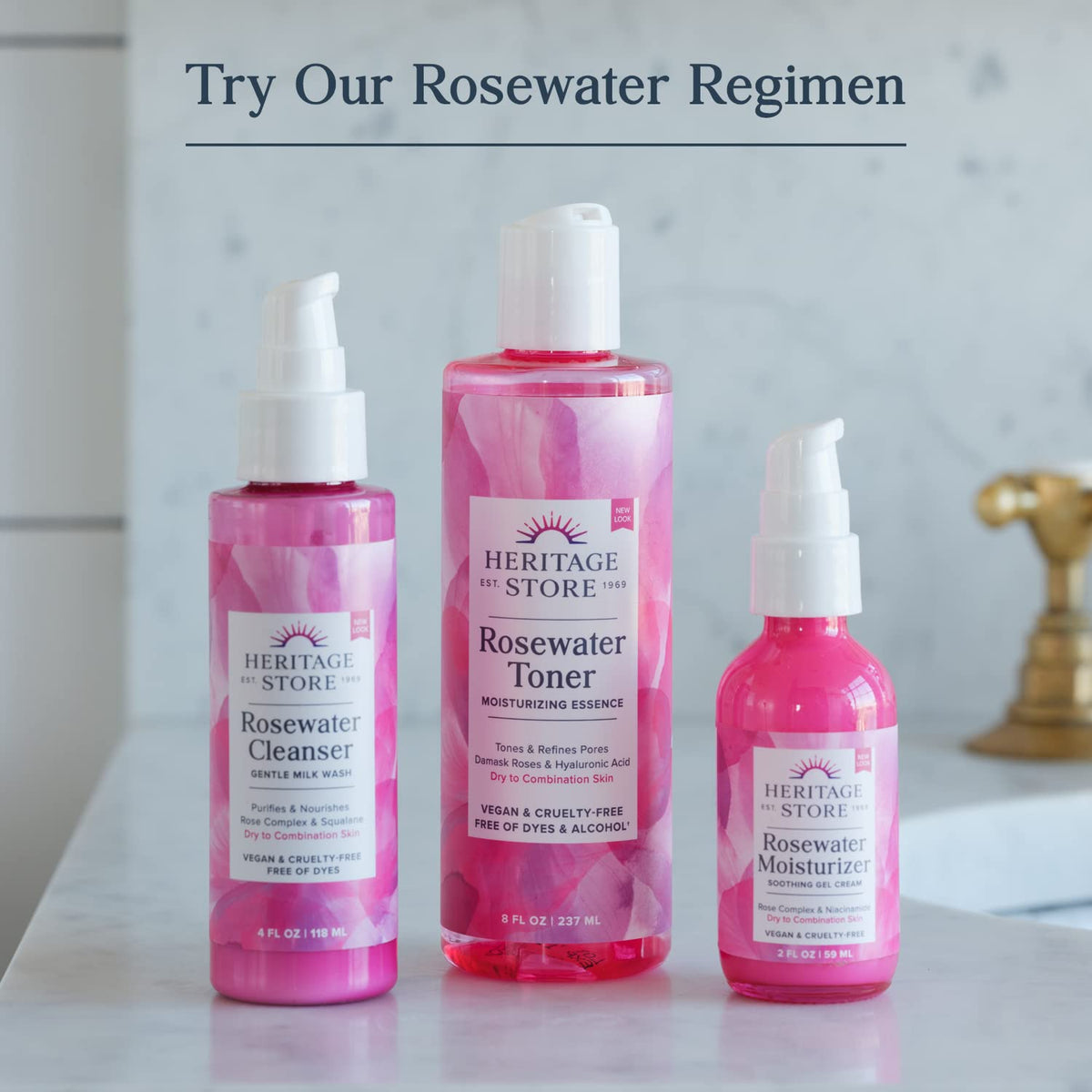 HERITAGE STORE Rosewater Facial Mist 8 fl oz packaging detail