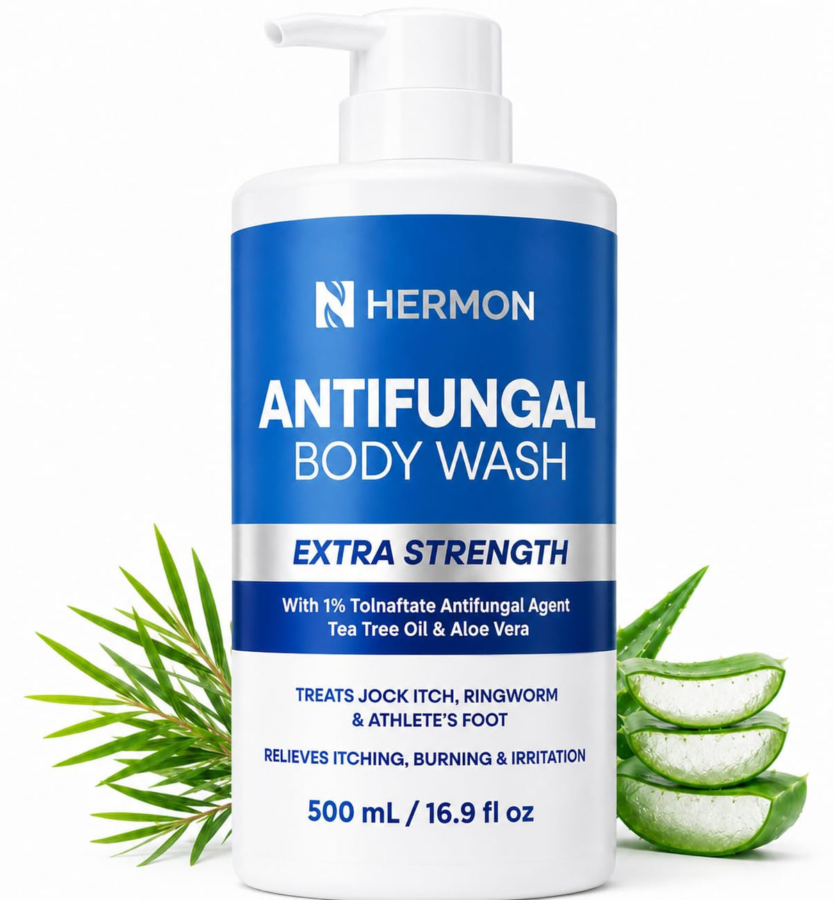 Hermon Antifungal Body Wash front view 649g bottle