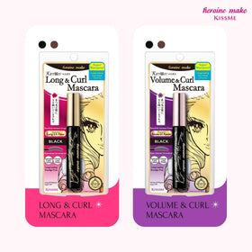 Heroine Make Waterproof Mascara with lash comparison