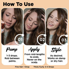 HerStyler Argan Oil Hair Serum back view with ingredients