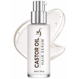 HerStyler Castor Oil Hair Serum front view with 2 Fl Oz label