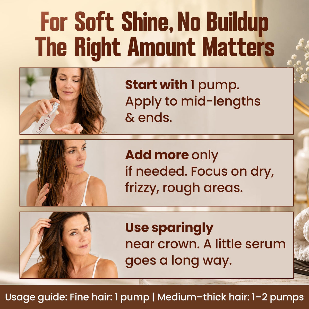 HerStyler Castor Oil Hair Serum with a light, clean scent description