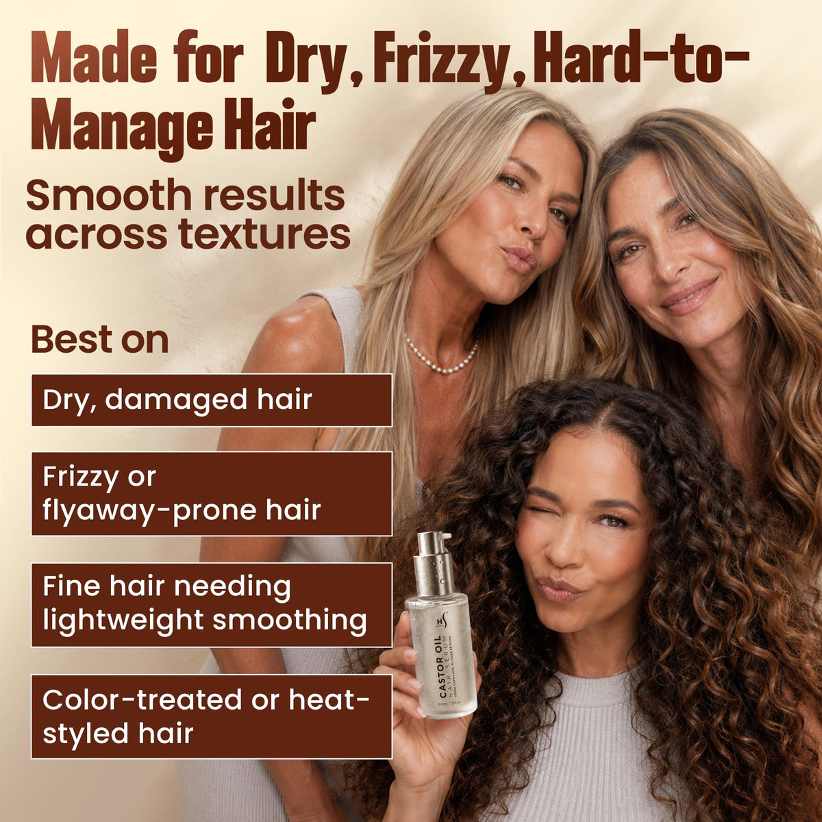 HerStyler Castor Oil Hair Serum with argan oil and vitamin E ingredients