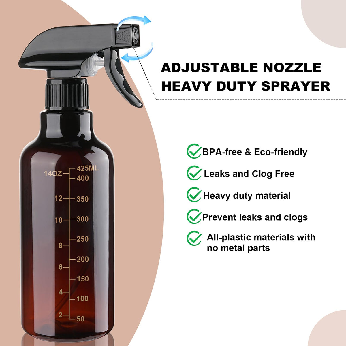 Hethyo 16.9oz spray bottle mist setting demonstration
