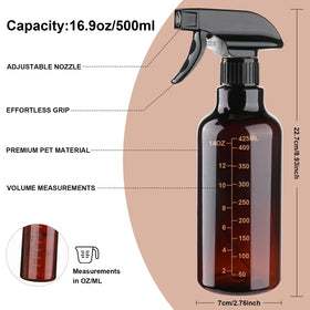 Hethyo 16.9oz spray bottle side view showing scale markings
