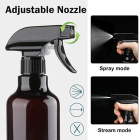 Hethyo 2 pack of plastic spray bottles side view