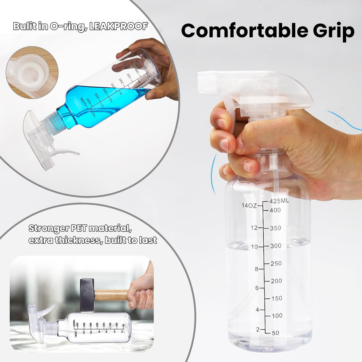 Hethyo Plastic Spray Bottle clear scale markings