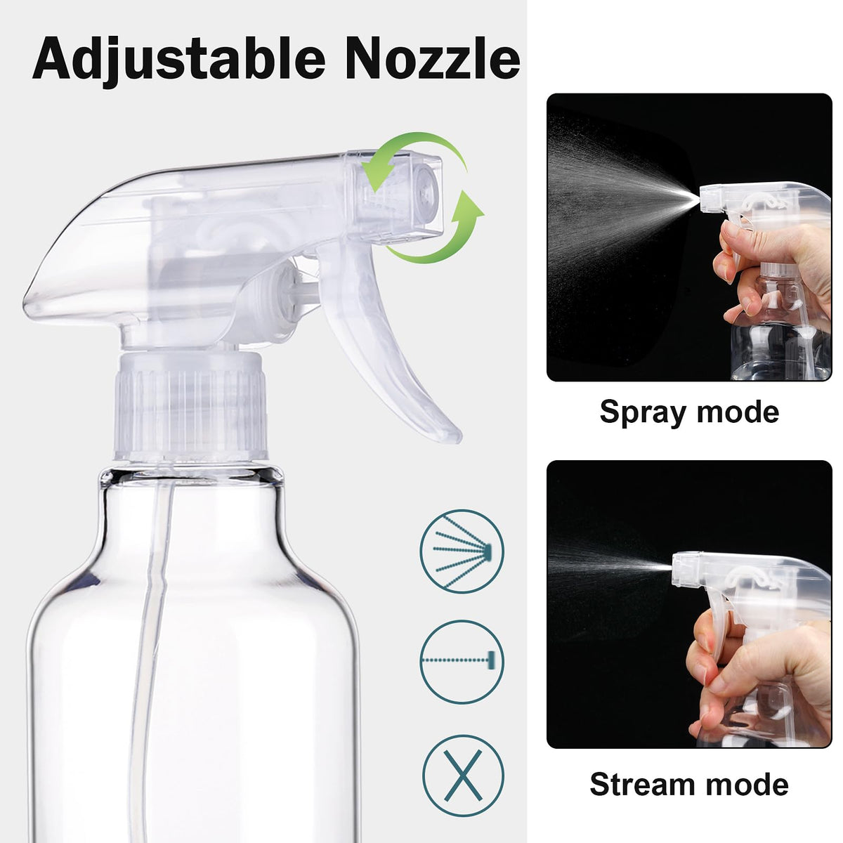 Hethyo spray bottle set including funnel and caps