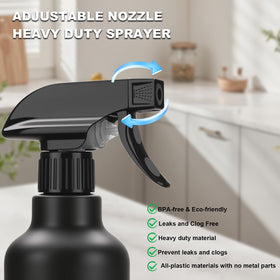 Hethyo Spray Bottles 16.9oz black in a garden setting