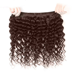 HeumHrn #4 Brown Water Wave Human Hair Bundles length comparison