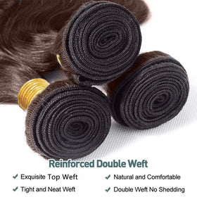 HeumHrn #4 Brown Water Wave Human Hair Bundles on model
