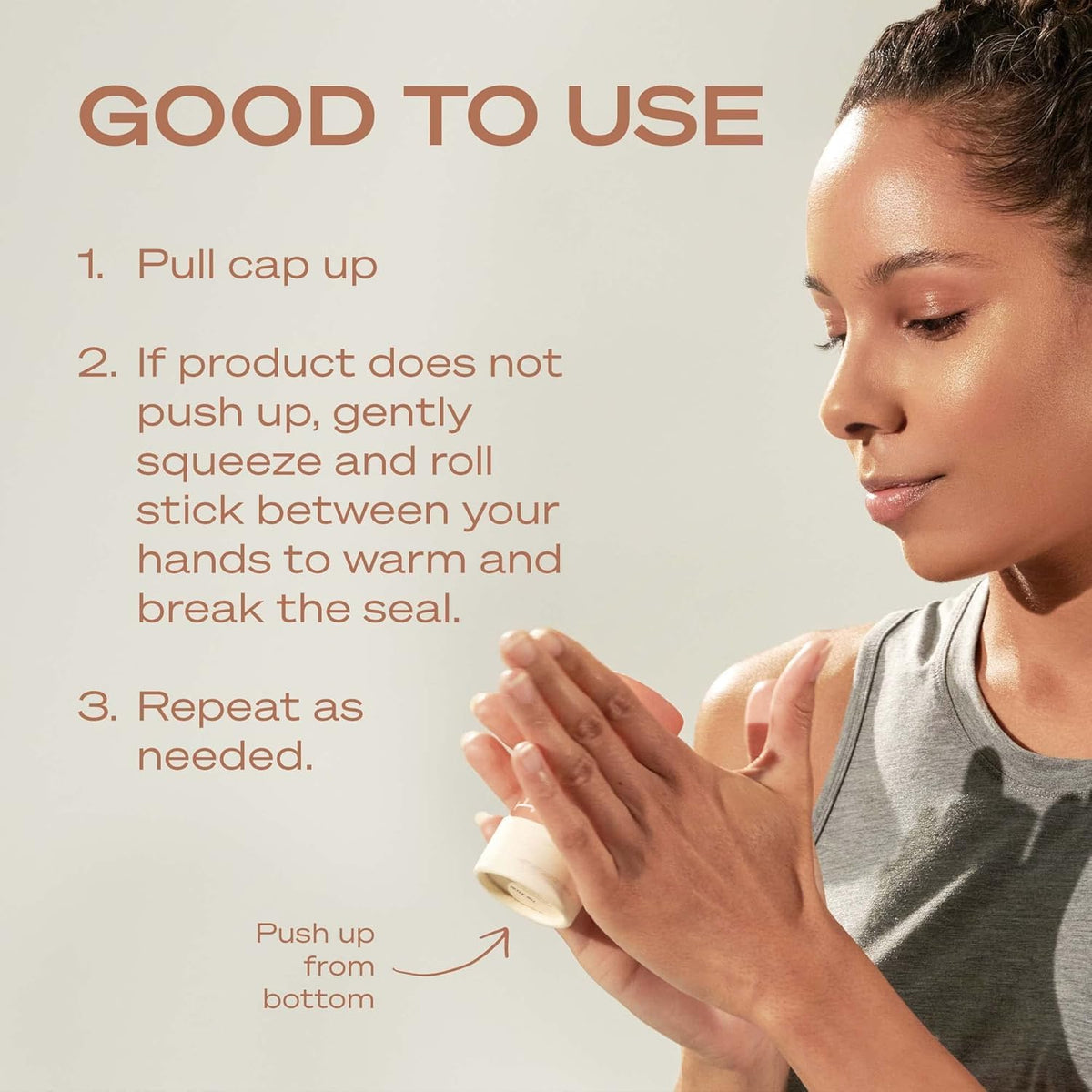 HEY HUMANS Deodorant Rosewater Ginger application