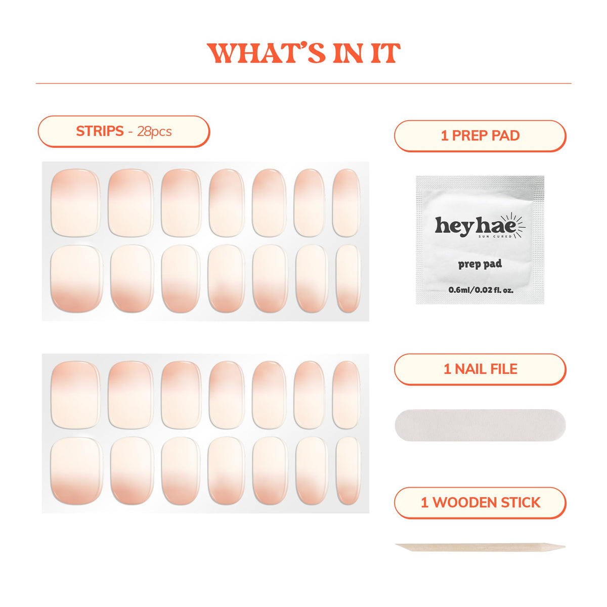heyhae nail strips being warmed in hand for application