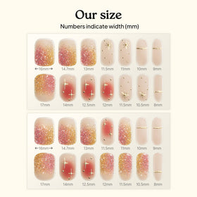 heyhae Semi Gel Nail Strips displayed with nail file and wooden stick