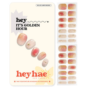 heyhae Semi Gel Nail Strips Golden Hour front view