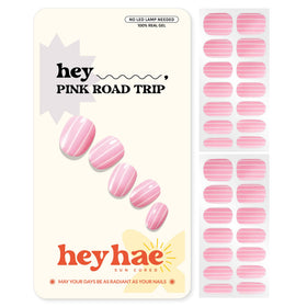 heyhae Semi Gel Nail Strips Hey, Pink Road Trip front view