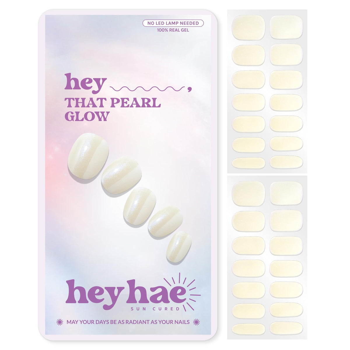 heyhae Semi Gel Nail Strips Hey, That Pearl Glow front packaging