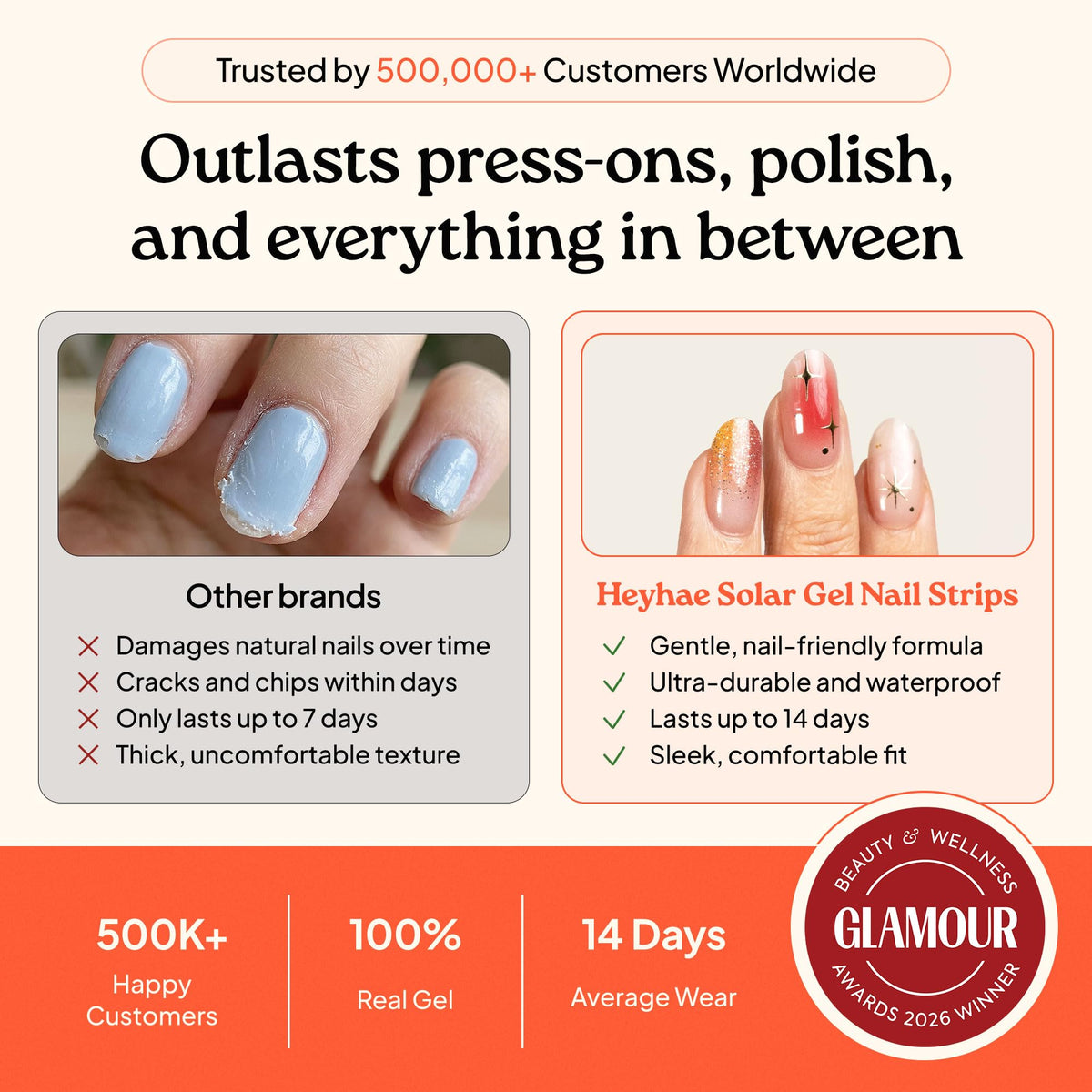heyhae Semi Gel Nail Strips in a lifestyle setting