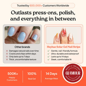 heyhae Semi Gel Nail Strips in a lifestyle setting