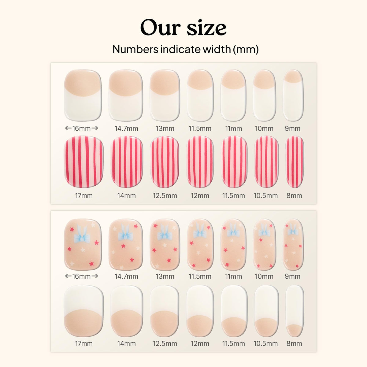 heyhae Semi Gel Nail Strips in natural light