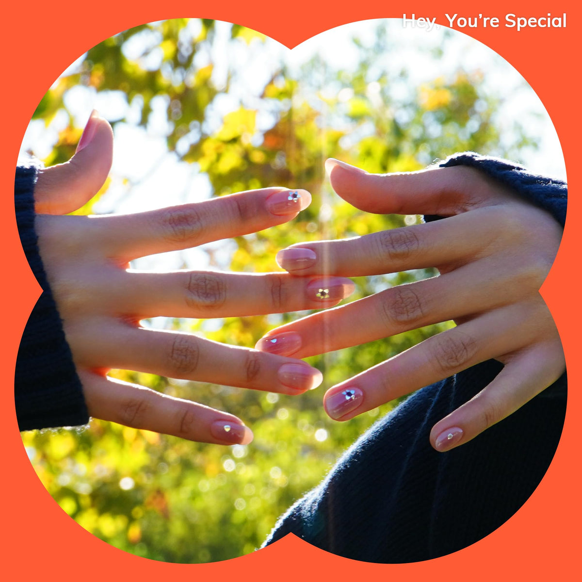 heyhae Semi Gel Nail Strips in sunlight curing