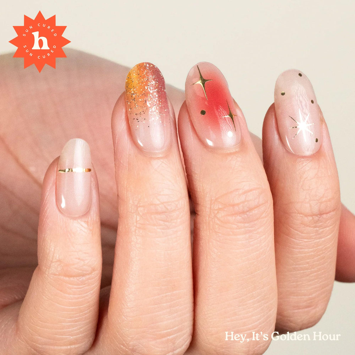heyhae Semi Gel Nail Strips packaging with included accessories