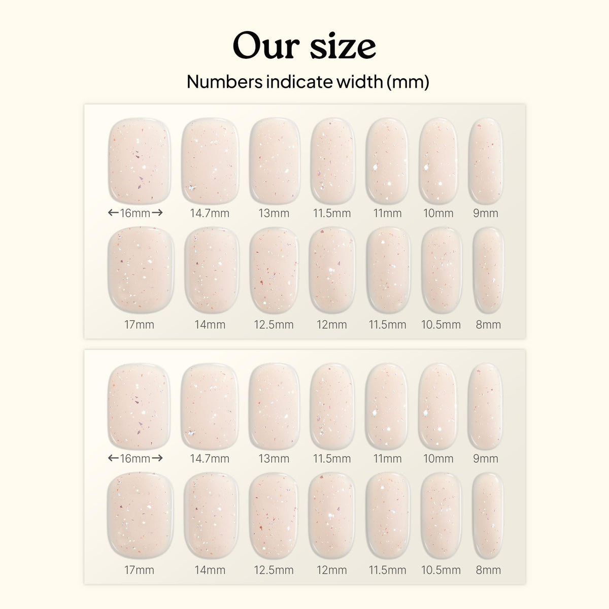 heyhae Semi Gel Nail Strips Sweet Glaze with prep pad and nail file