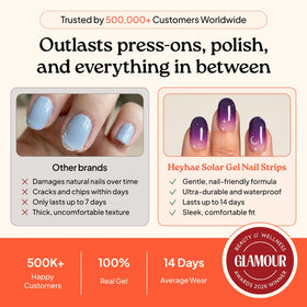 heyhae Semi Gel Nail Strips with wooden stick and nail file