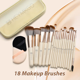HEYMKGO Makeup Brushes detailed view of powder puff