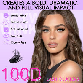 HEYWINK Lash Clusters Kit 100D close-up of lash clusters