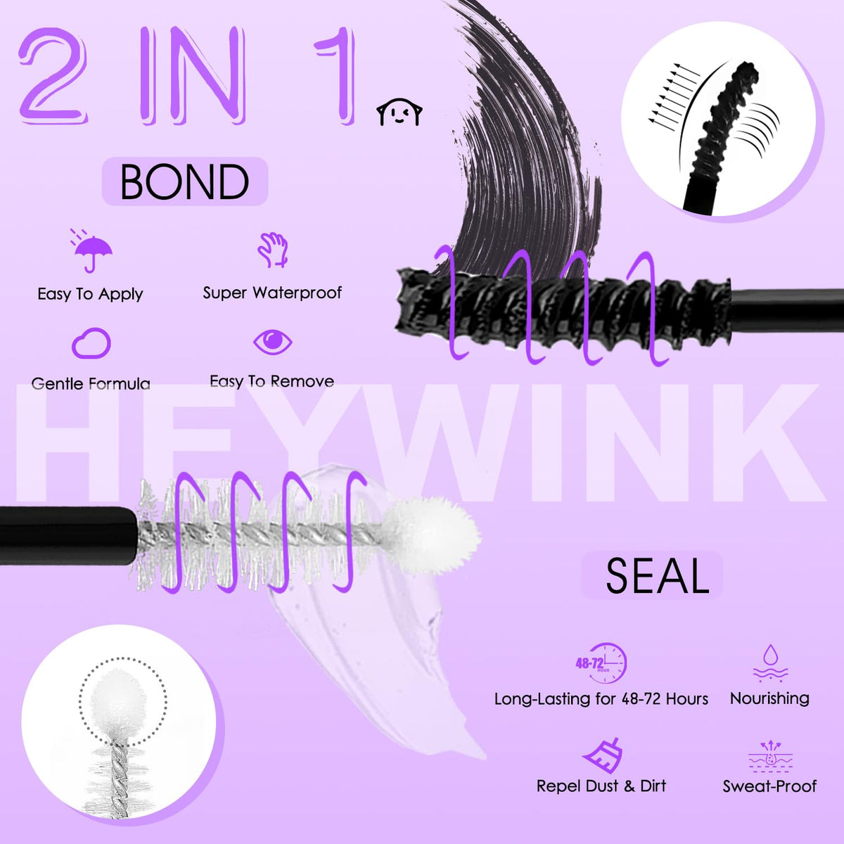 HEYWINK Lash Clusters Kit 100D displayed on a vanity