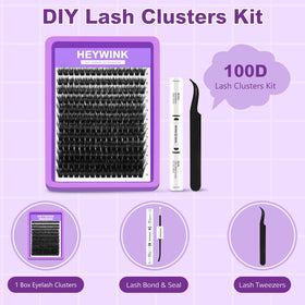 HEYWINK Lash Clusters Kit 100D side view of packaging