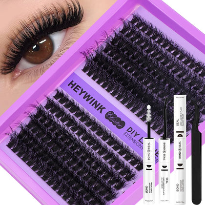 HEYWINK Lash Clusters Kit front view with 60D and 80D lashes