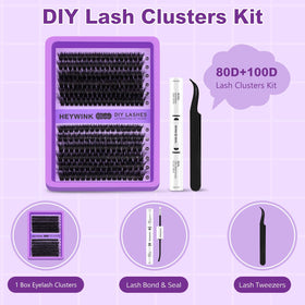 HEYWINK Lash Clusters Kit packaging with lash cluster details