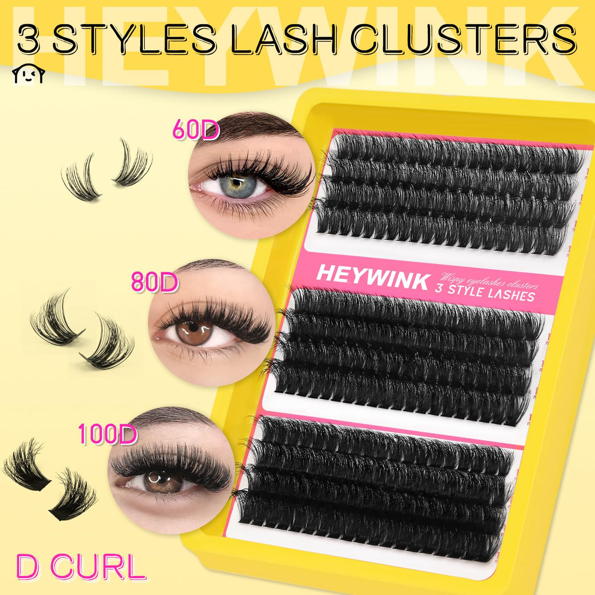 HEYWINK Lash Clusters Kit with professional tweezer included