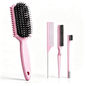 HEZ Curl Defining Brush Set including 4 combs in pink