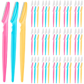 HFATMOS Eyebrow Razor set with 48 pieces in pink, blue, and yellow