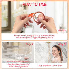 HFHO Shower Steamer in Watermelon scent in a shower setting