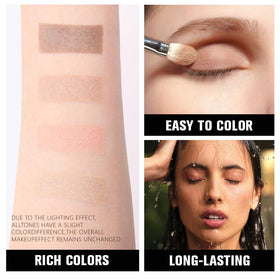 HHLTOH Eyeshadow Palette open with applicator brush beside it